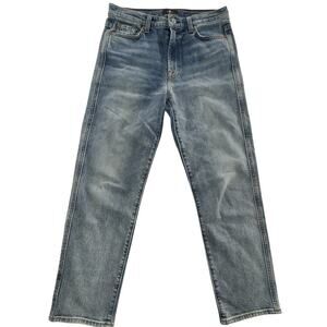 7 For All Mankind Jeans Womens 28 Blue Slim Skinny Denim Distressed Wash
